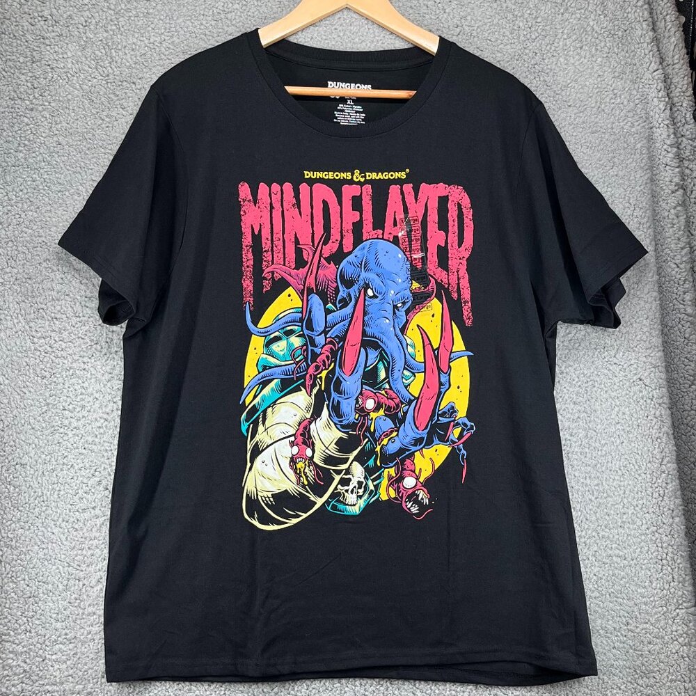 New Dungeons & Dragons Mind Flayer Black Graphic Tee XL T-Shirt Unisex